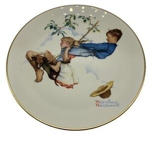 Vintage Norman Rockwell Gotham Fine China Summer Flying High Plate/Plaque